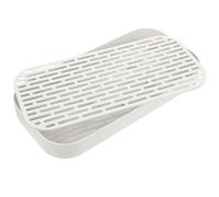 GRIRIW Draining Tray with Pp Double-layer and Kitchen, Bathroom in for Convenient Draining Plate Easy to Clean Design, Drying Cups and Plates Holder White