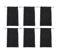 GRIRIW Drawstring Wig Pouches 6Pcs Black Storage Bags for Hair Extensions and Styling Tools at Home or Salon