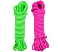 GRIRIW Elastic Jump Rope 5 Meters, Green and Rosy Elastic Band for Outdoor Fun, Timeless Nostalgic Skipping Rope Suitable for School Sports and Fitness Activities