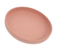 GRIRIW Elderly Silicone Scoop Dish Spill Plate with Suction Base for Self Feeding for Disabled Adults Easy to Clean Versatile Use Homes Care Facilities Brick Red