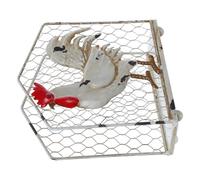 GRIRIW Farmhouse Metal Napkin Holder with Rustic Rooster Design Sturdy Iron Standing Paper Towel Dispenser for Kitchen and Dining Table Reliable Wire Mesh Tissue Stand for Cafe Restaurant