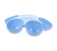 GRIRIW Flower Shaped Pet Food Bowl Multiple Cat Feeder for Easy Feeding Stable Easy to Clean for Cats and Puppies Made From High Grade Plastic Blue Color