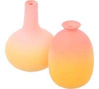 GRIRIW Flower Vases Rustic Style 2pcs Vases with Gradient Colour Ceramic Modern Pottery Holds Water for Home Décor for Fresh Flowers, for Table Top or Centrepiece Display