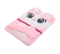 GRIRIW Fluffy Plush Notebook with Cute Fox Cover for Students Lined Paper Journal for Notes and Diary Soft Fuzzy Cartoon Design School Supplies