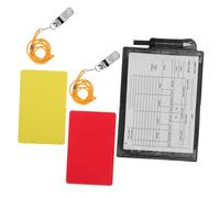 GRIRIW Football Referee Kit Complete Set with Portable Yellow Red Cards Notepad Pen and Metal Whistles for Soccer Matches Durable and Convenient Referee Accessories