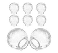 GRIRIW Glass Globe Lampshade 8pcs 6cm Diameter Clear Crackle Finish Fixture Replacement Globes Shade for Ceiling Pendant and Outdoor Park Lighting