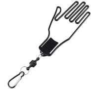 GRIRIW Glove Frame Hanging Glove Rack Plastic Black Palm Shape with Magnetic Buckle Hanging and Displaying Prevents Deformation Clip to Clothesline or Bag
