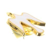 GRIRIW Gold Plated Enamel Pin Descending Dove Brooch with Delicate Design, Ideal for Baptism and Communion Dress Accessories