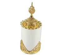 GRIRIW Golden Incense Burner Ceramic European Style Censer Decoration for Desktop Use Incense Sticks and Cones