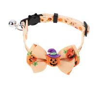 GRIRIW Halloween Themed Pet Collar Bell Adjustable Decorative Neck Decor Festive Pumpkin Design for Pet Parties Birthdays Outdoor Fun