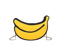 GRIRIW Handbag for Women, Pu and Polyester Material, Moderate Capacity Fashionable Yellow Fruit Shaped with Chain Shoulder Bag with Two Carrying Methods, for School Season Decor