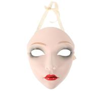 GRIRIW Hanfu Accessory with White Plastic Material Exquisitely Designed Traditional Chinese Full Face Mask with Comfortable Fit Reflecting Ancient for Masquerade Party and Stage