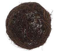 GRIRIW Hanging Bird Rattan Nest 7.87 Inch Coffee Color Simulated Nest for Small Birds Bird Cage Decoration and Foot Exercise