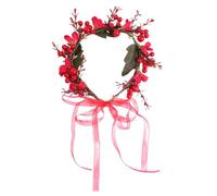 GRIRIW Headband Fabric Plant with Bridal Simulation and Red Decorations Lightweight Fashion Flower Wreath Accessory Hair for Garden and Photo Shoots