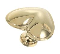 GRIRIW Heart-Shaped Brass Cabinet Knobs for Doors and Drawers, Easy Installation Decorative Pulls in Golden Colour, for Wedding Wardrobes and Cupboards with Smooth and Beautiful Design