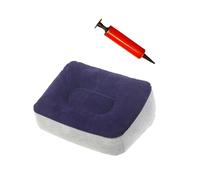 GRIRIW Inflatable PVC Foot Rest Pillow with Flocking Surface Lightweight Travel Footstool for Airplane and Outdoor Use Quick-inflate Footrest with Random Color Hand Pump Random Color