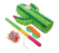 GRIRIW Interactive Random Color Reusable Pinata Made of Paper Cactus with Rod and Candies in Unique Creative Design for Birthday Party Decorations and Fun Gatherings