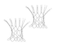 GRIRIW Iron Chain Basketball Net Basketball Chain Net Heavy Duty 2 Pcs Replacement with Easy Attachment Standard Size for Indoor Or Outdoor Use