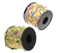 GRIRIW Leaf Rattan Rope Garland Synthetic Material Khaki 2 Rolls Can Be Cut to Length Bright and Look for Outdoor Garden Decor and Party Decoration