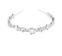 GRIRIW Luxury Silver Rhinestone Headband Creating a Romantic Atmosphere for Women, Alloy and Glass Material with Fine Workmanship, Chic Hair Accessory for Daily and Wedding Use