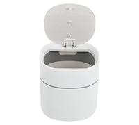 GRIRIW Mini Desktop Trash Can with Pop Up Lid Compact Household Garbage Bin for Desk Office Vanity Storage Covered Rubbish Container Portable and Reusable Tabletop Waste Basket