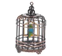 GRIRIW Miniature Birdcage Ornament Tiny House Scene Prop for Dollhouse Decor Small for Mini Garden Unique Decoration for Budgie Rooms