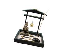 GRIRIW Miniature Buddha Statue Sand Tray Zen Garden for Home Office Desk Decor Peaceful Meditation Sand Table Decoration Resin Craft for Stress Relief and Mindfulness