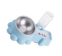 GRIRIW Multi-function Pet Feeding Bowl with Adorable Water Feeder for Dogs and Cats Detachable Easy-clean Dual Food and Fresh Water Bowls Safe High-grade for Home and Pet Shop Use Blue
