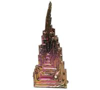GRIRIW Natural Bismuth Metal Crystal Block Original Mineral Specimen for Teaching Study and Home Decoration Scientific Knowledge Popularization