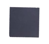 GRIRIW Natural Square Stone Plate Serving Platter 15x15cm Black Natural Rock Tray for Sushi Cake Cheese and Pizza with Eye-catching Design and Trace Elements, for Dining and Entertaining