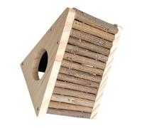 GRIRIW Natural Wood Hamster Hideout with Climbing Ladder Multipurpose Shelter House for Gerbils Mice and Dwarf Hamsters Chew-resistant Small Pet Habitat and Play Tunnel