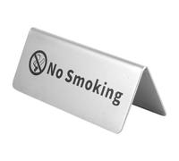 GRIRIW No Sign Safety Sign Stainless Steel Double Side Design Easy to Place on Desktop, Sturdy and Rust-resistant for Indoor Use on Restaurant and Office Tables
