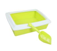 GRIRIW Non-stick Rectangle Cat Litter Basin Kitten Potty Pan Travel-ready Litter Box Set