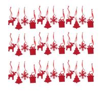 GRIRIW Ornaments and Gift Box Christmas Red 80pcs Hanging Non Woven Fabric Set with Reindeer Snowflake Tree Shapes Versatile and Easy to Hang Xmas Decorations for Parties and Restaurants
