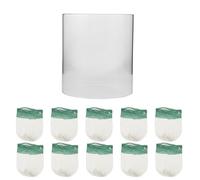 GRIRIW Outdoor Gas Lantern Mantle Replacement Set with Large Green Preformed Mantles and Sturdy Glass Lampshade, Camping Lantern Accessory for Hiking and Outdoor Gatherings