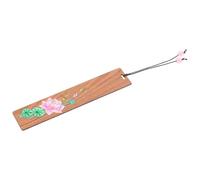 GRIRIW Painted Wood Bookmark Lotus Design, Creative Multipurpose Bookmarker, Page Marker for Reading and Office Use