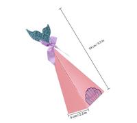 GRIRIW Paper Candy Boxes Pointed Cone Design for Wedding and Party 40pcs in Mermaid Shape with Bowknot Candy Storage and Chocolate Favour