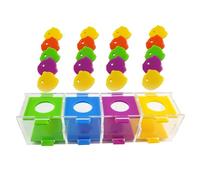 GRIRIW Parrot Throwing Toy Sorting Box Interactive Training Toy for Conures and Pet Parrots Intelligence Development Bird Plaything with Colorful Grid Design for Bird Enrichment Random Color