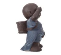 GRIRIW Peeing Little Monk Statue Tea Pet Figurine Monk Ornament for Desktop Decor Fish Tank Decoration Chinese Style