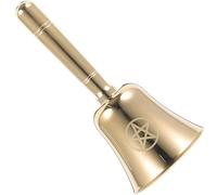 GRIRIW Pentagram Metal Ritual Bell Handheld Altar Bell for Divination Ceremony with Gold Five-Pointed Star Design 1Pcs Hand Ringing for Meditation and Tarot Use