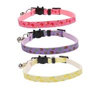 GRIRIW Pet Collar Candy Colors 3pcs Printing Pet Neck Straps Bell Fashionable Fruit Patterns for Dogs Cats