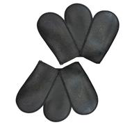 GRIRIW Piano Foot Pad Protectors 6pcs Black Faux Leather with Noise Reduction Feature for Professional Pianists
