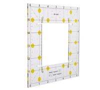 GRIRIW Plastic Quilting Ruler with Hollow Square Design, Patchwork Sewing Ruler for Fabric Measuring, Tailor Stitch Guide for DIY Sewing and Quilting Crafts