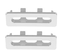 GRIRIW Plastic Sink Overflow Cap Cover Universal Fit and Easy Installation 2pcs with Rectangle Shape Suitable for Bathroom and Kitchen Basin Hole Trim Replacement