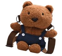 GRIRIW Plush Bear Sling Bag with Enough Room for Travel and Daily Necessities Sturdy Polyester and Metal Shoulder Crossbody Bag Adorable Cartoon Bear Shape for Casual Use Random Color