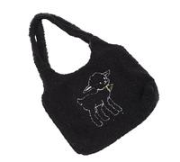 GRIRIW Plush Lamb Shoulder Bag Cute Handbag for Women Daily Use | Soft Cozy Feel, Lightweight Carry, Purse Included, for Work and City Walking Essentials