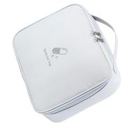 GRIRIW Portable Medicine Storage Bag for Travelling and Outdoor Activities, White Oxford Cloth First Aid Kit with Convenient Storage and Fully Opened Pouch Design