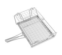 GRIRIW Portable Stainless Steel Camping Toaster Rack for Outdoor Cooking and Home Use, Foldable Square Roasting Rack with Japanese Style Minimalist Design, Versatile and Sturdy Camp Stove