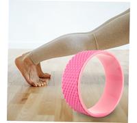GRIRIW Portable Yoga Wheel Back Roller for Stretching and Back Relief Compact Training Wheel with Surface for Pilates and Yoga Classes Pink