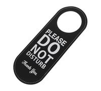 GRIRIW PU Leather Double Sided Do Not Disturb Door Hanger Sign for Office Home Hotel Stylish Privacy Indicator with Secure Hanging Versatile Fit for Various Door Handles